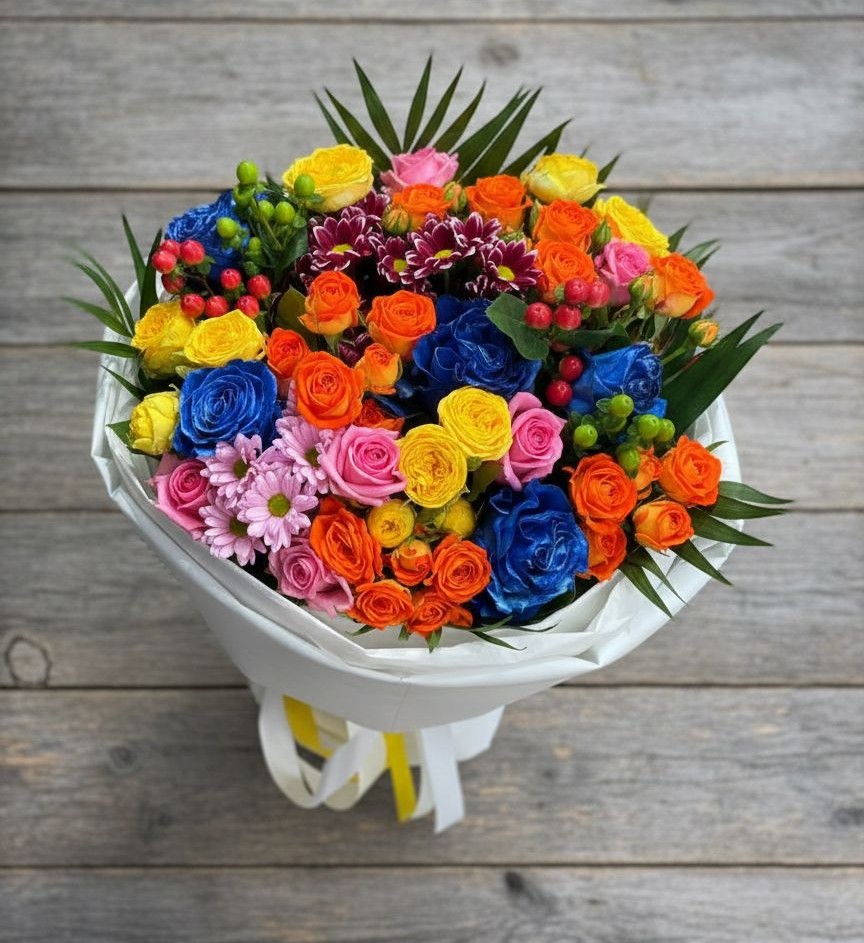 Букет цветов из: Розы и Хризантемы в Нерехте