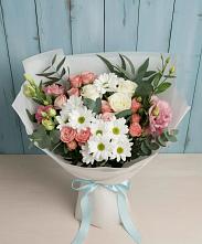 Букет цветов из:  Розы, Лизиантусы и Хризантемы #REPLACE_PRED# Нерехте
