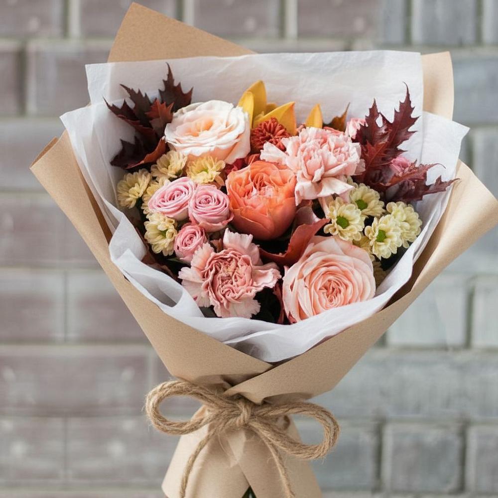 Букет цветов из: Гвоздики, Хризантемы и Розы в Нерехте