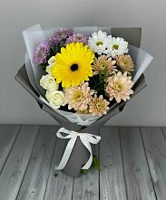 Букет цветов из:  Розы, Герберы и Хризантемы #REPLACE_PRED# Нерехте