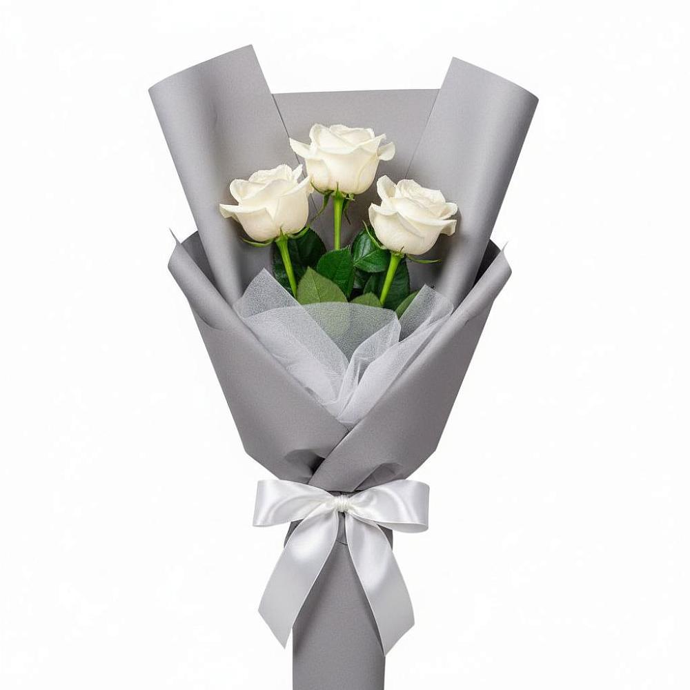 Букет 3 белые розы в Нерехте