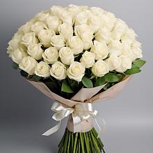 Букет 101 беля роза Белоснежка в Нерехте