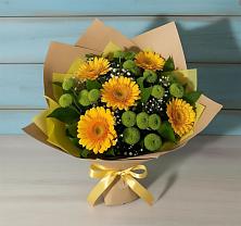 Букет цветов из:  Герберы и Хризантемы в Нерехте