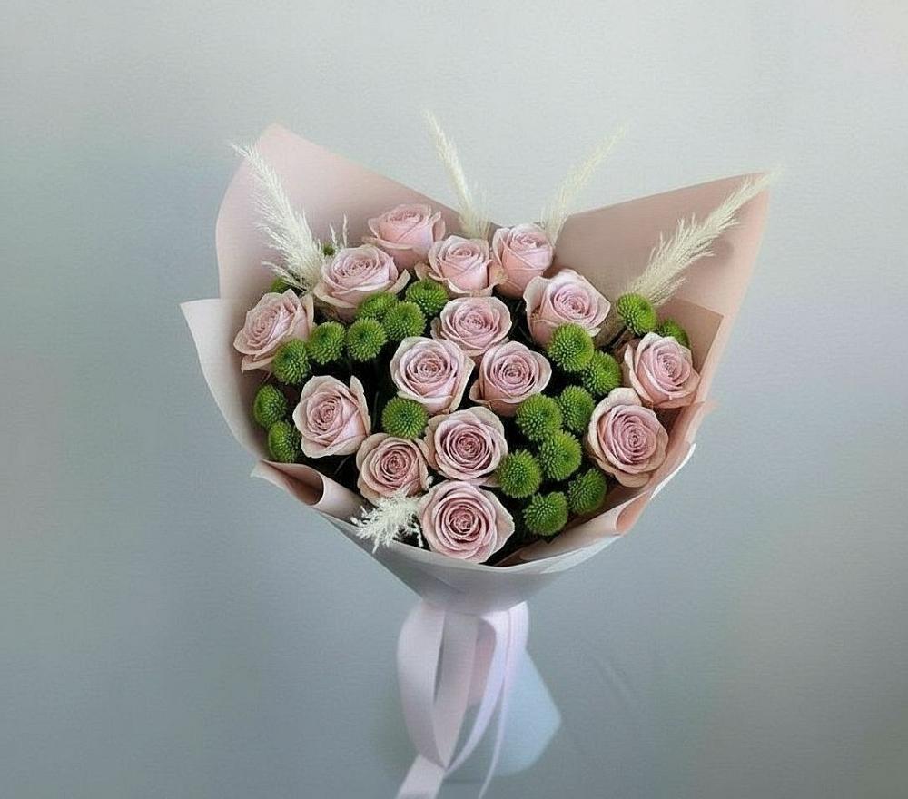 Букет цветов из: Розы и Хризантемы в Нерехте