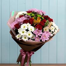 Букет цветов из:  Розы, Хризантемы и Альстромерии в Нерехте