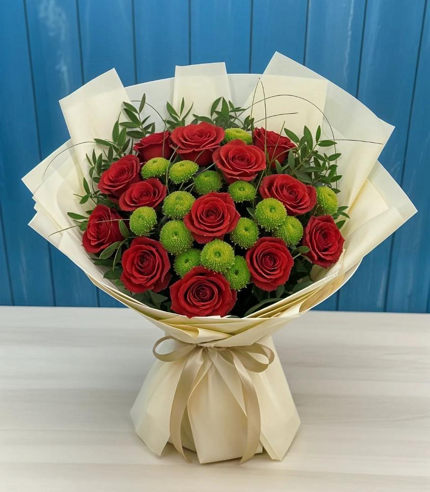 Букет цветов из: Розы и Хризантемы в Нерехте